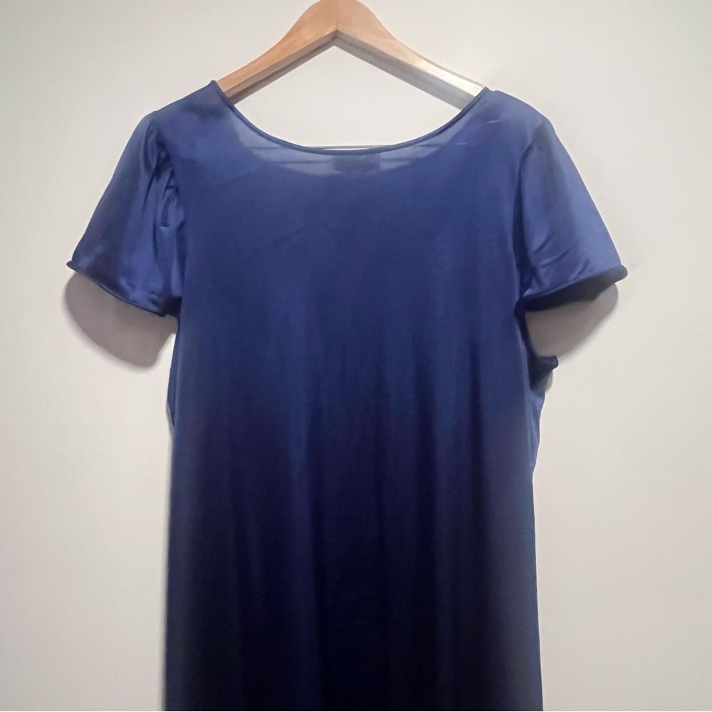 Vintage Vanity Fair Satin Embroidered Nightgown Caftan Cottagecore Slip Dress - Picture 8 of 12